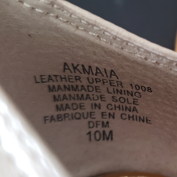 Anne Klein Women's Ivory & Natural Leather Open Toe Pumps. Size 10. - Picture 5 of 8